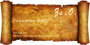 Zsivanov Odó névjegykártya